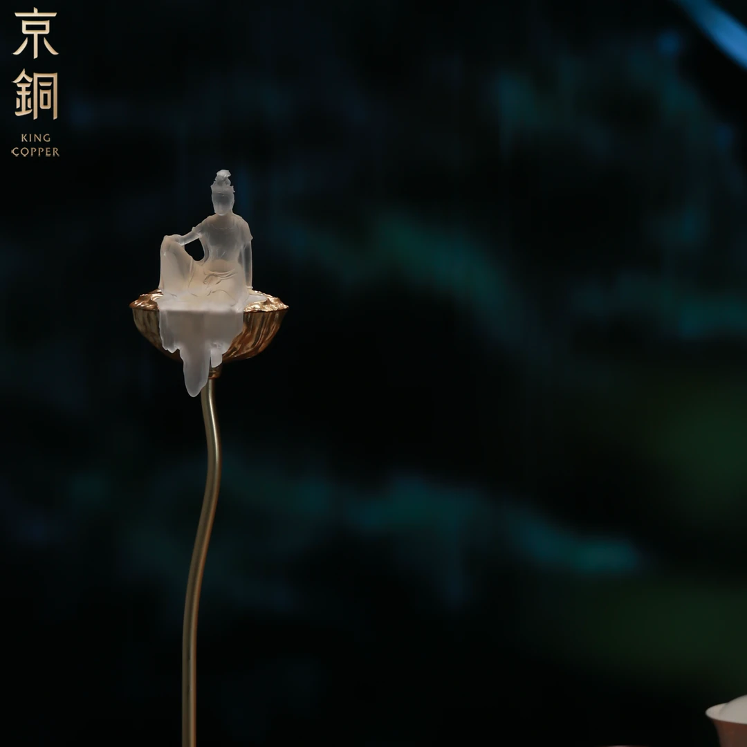 京铜自在香器禅意香炉香道新中式工艺品摆件非遗琉璃纯手工铜摆件
