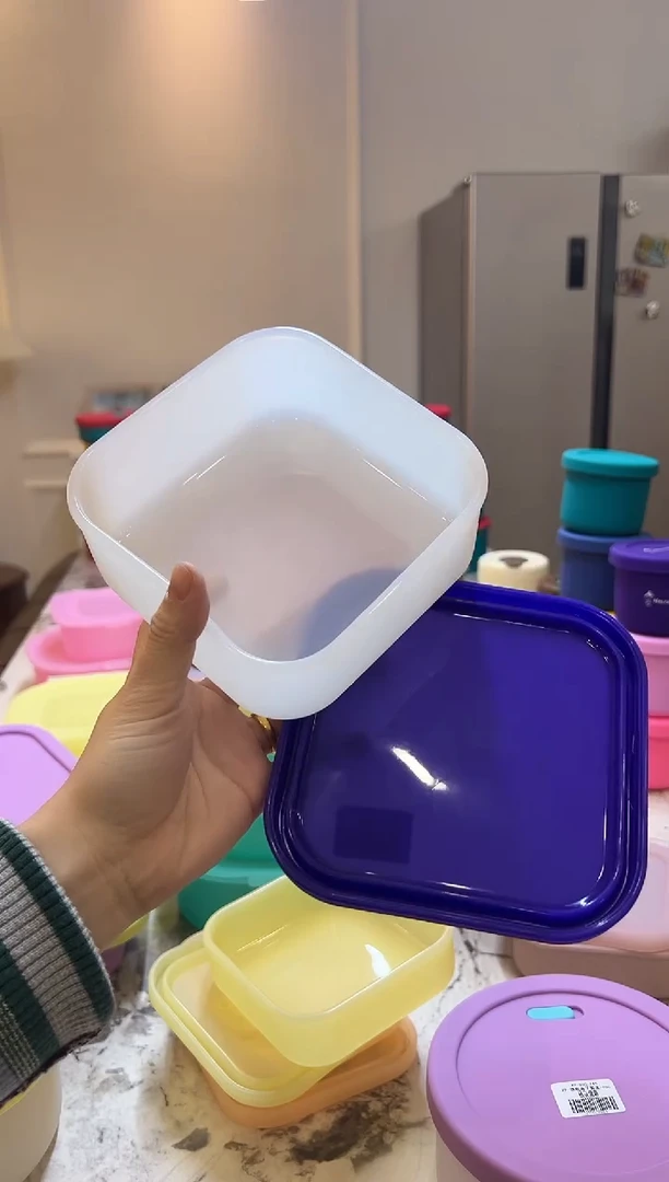 硅胶-透底深紫盖-0.7L正方盒