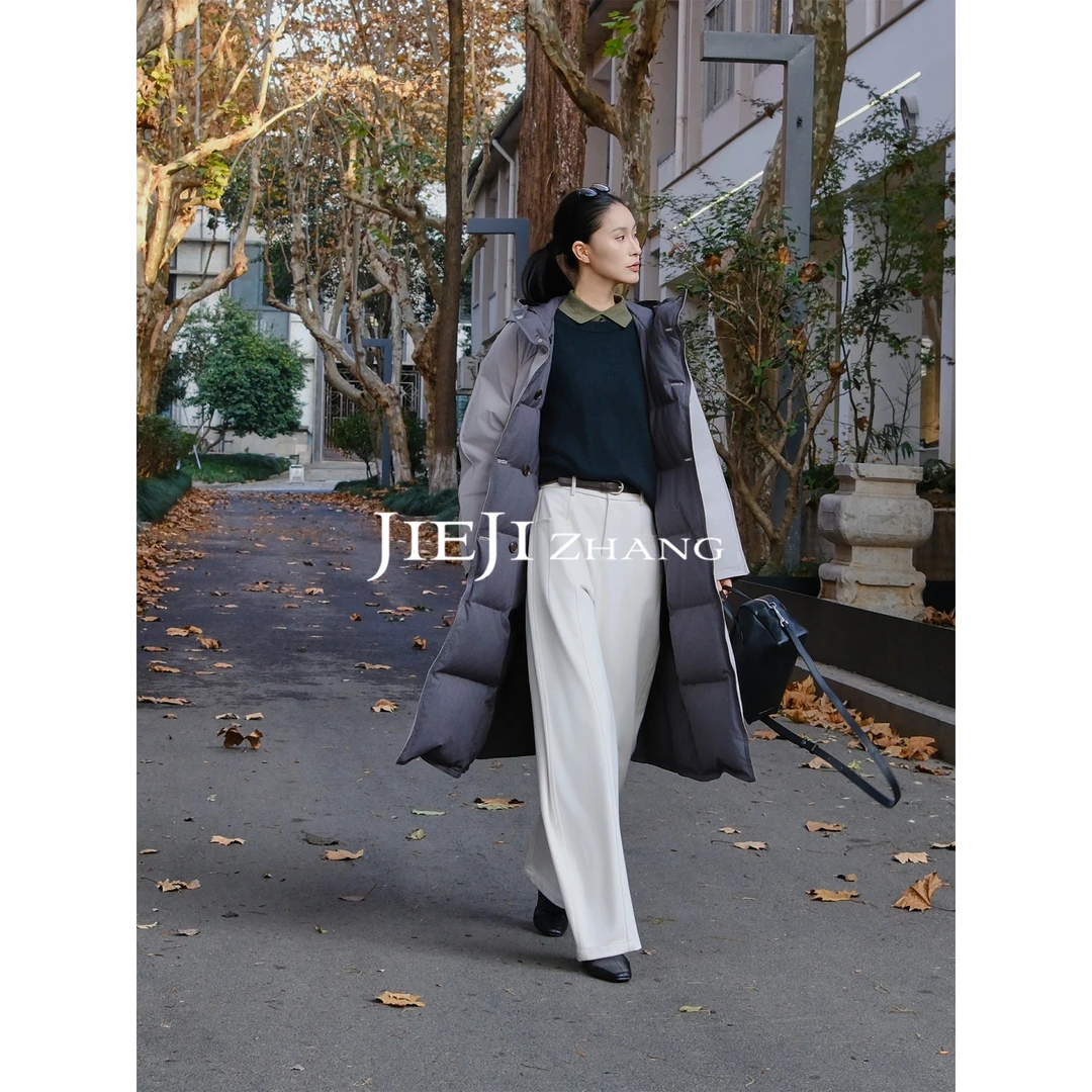 【JIEJI ZHANG】波兰进口绒高级定制秋冬百搭双面穿鹅绒服351341