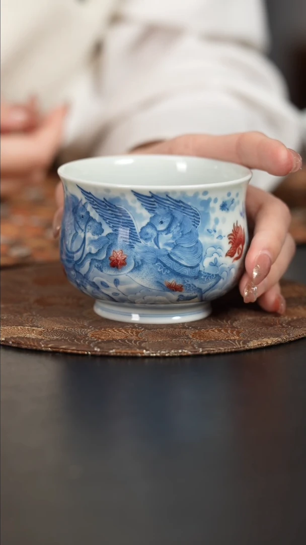 【闪购商品】杯屹朴堂釉里红天马
