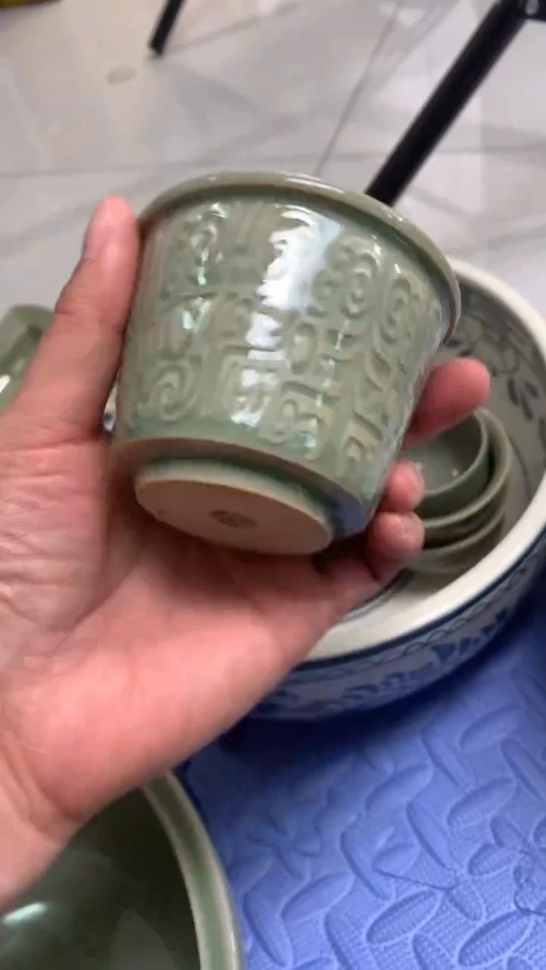 耀州窑饕餮纹主人杯100CC一只