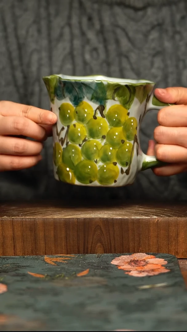 杯釉下彩手工手绘同款陶器