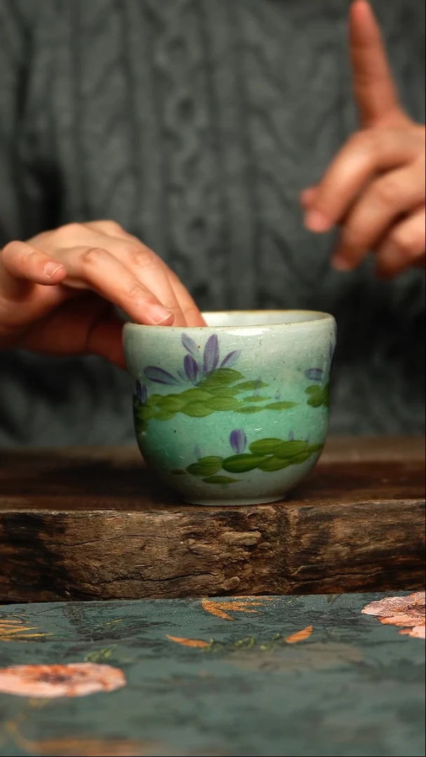 【闪购商品】杯釉下彩手工手绘同款陶器