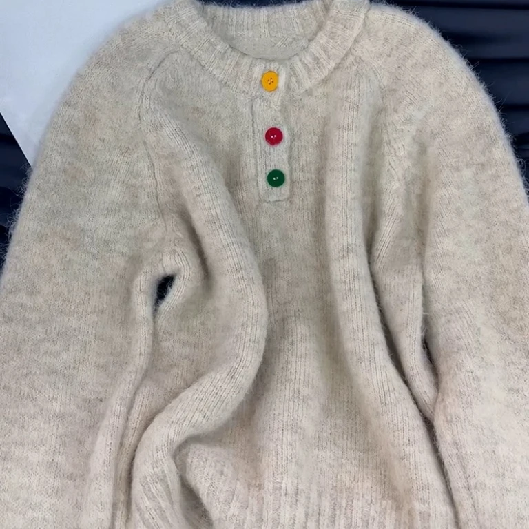 S2390 软糯时尚气质小众别致针织衫新款百搭毛衣