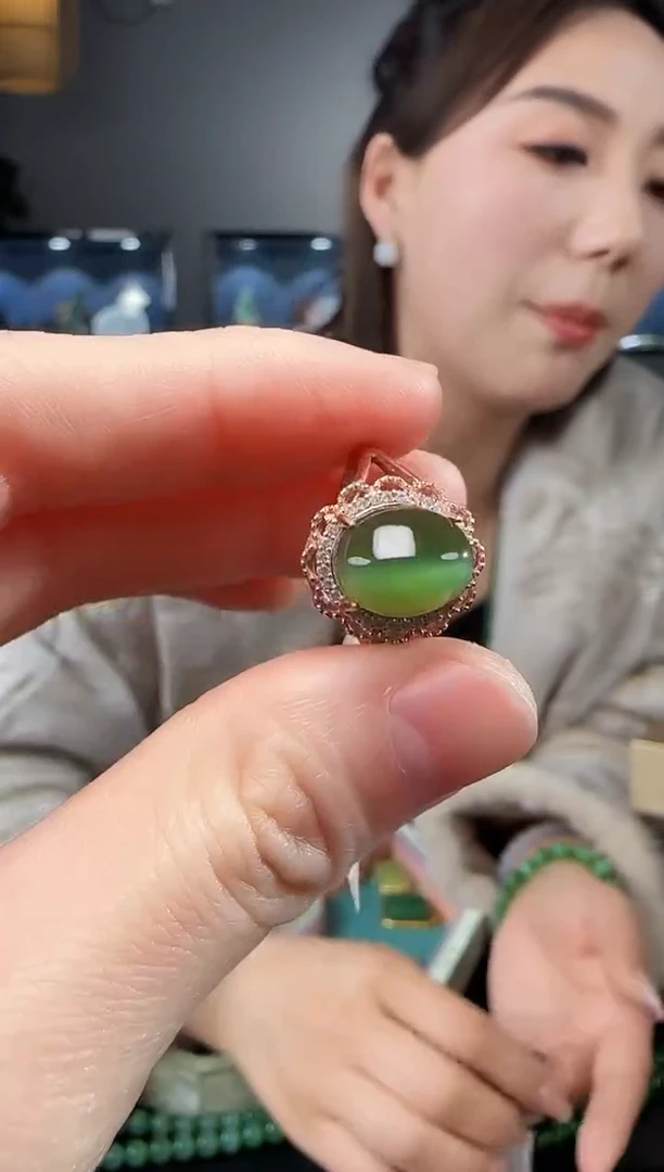 【闪购商品】和田玉戒指银S925镶嵌1