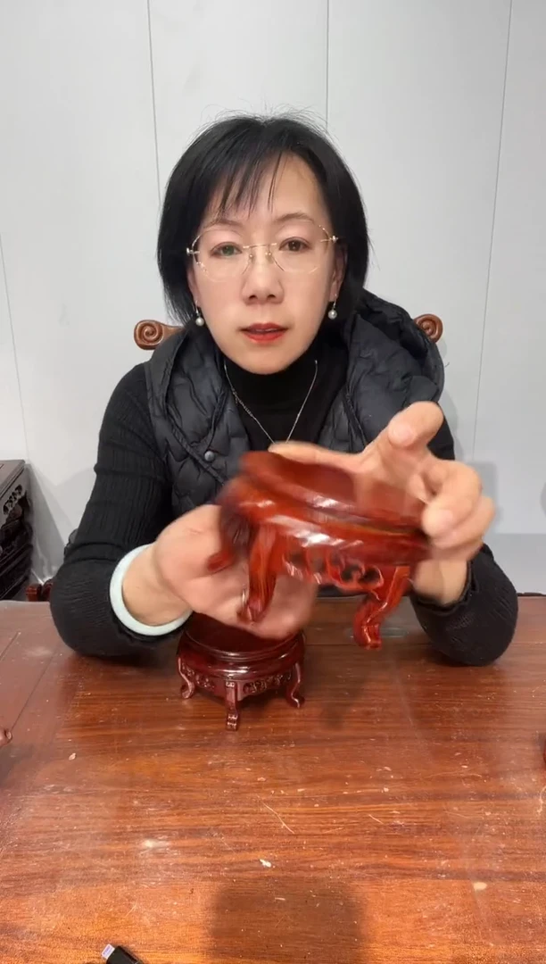 木买一送一香炉底座红11*12*7