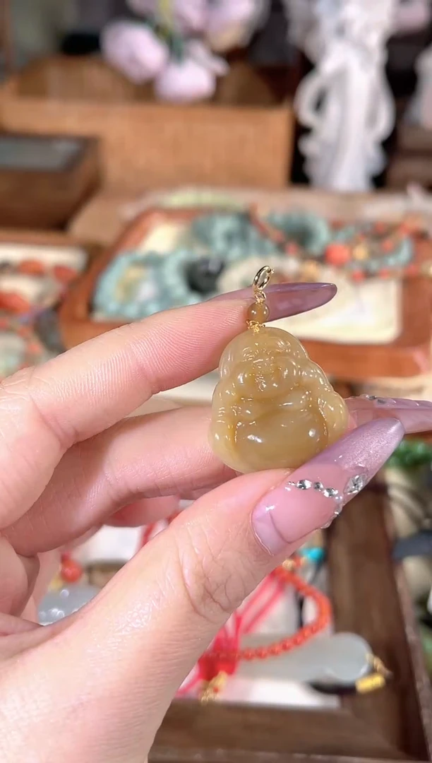 吊坠(不含链)银S925镶嵌和田玉多样性发其一