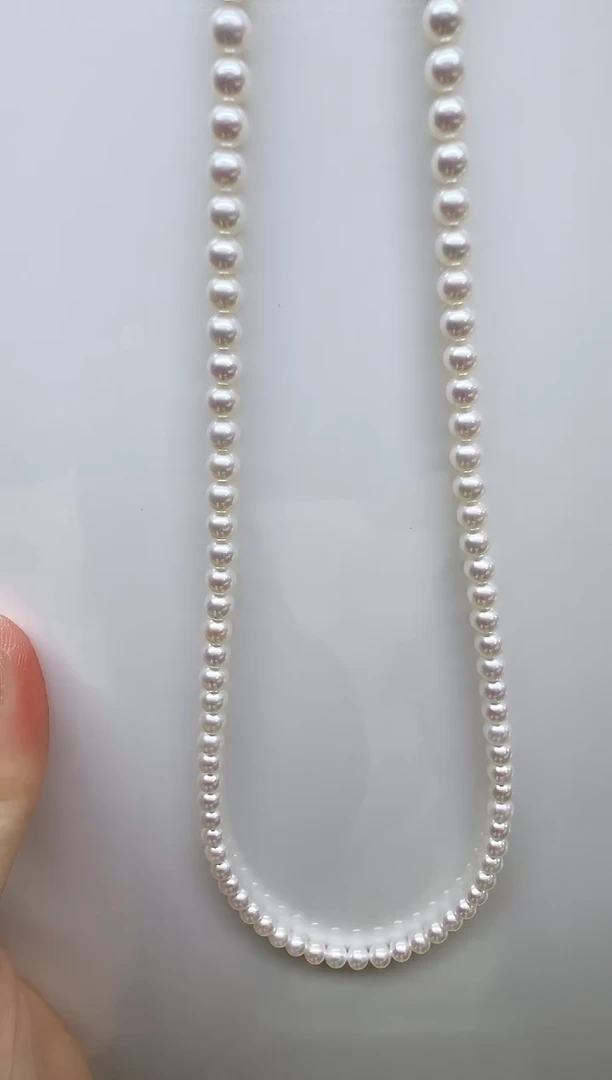 项链未镶嵌淡水珍珠极光白正圆4.5-5mm