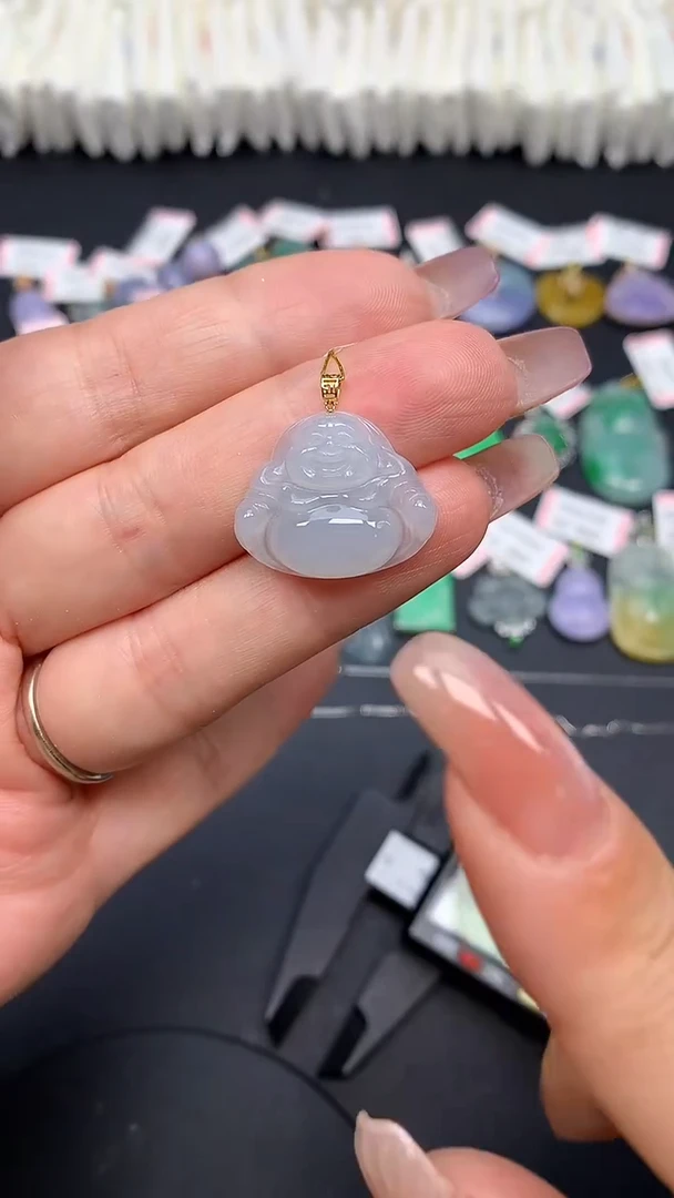 翡翠18K金镶嵌吊坠(不含链)MS188341