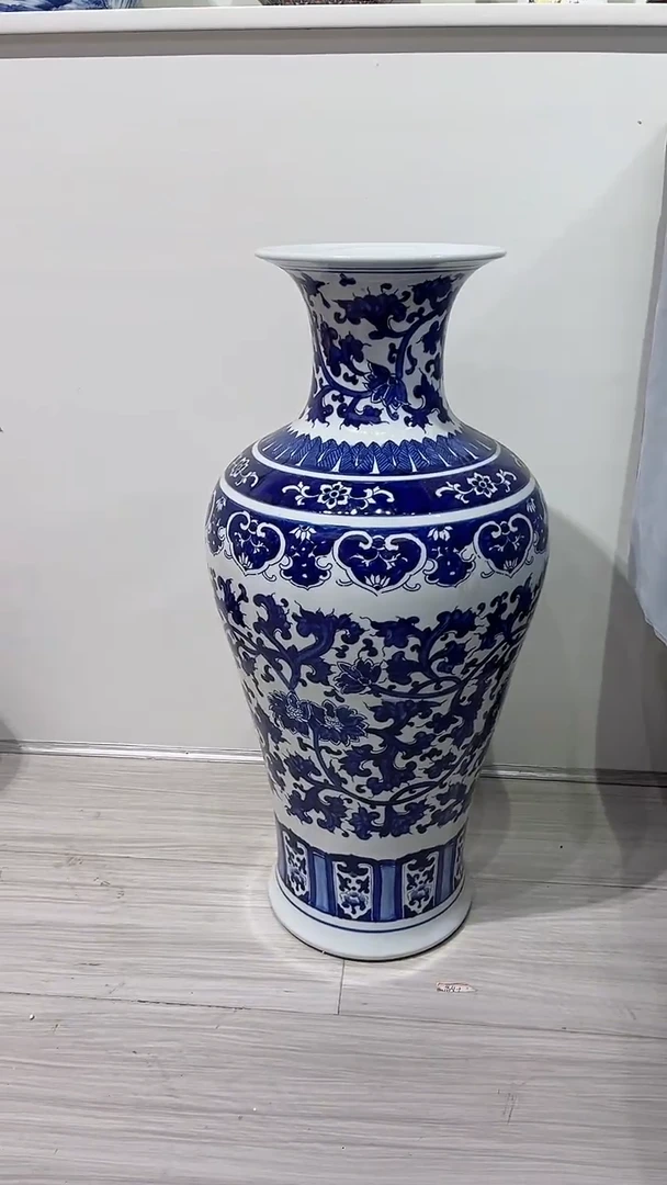 摆件青花鱼尾高65