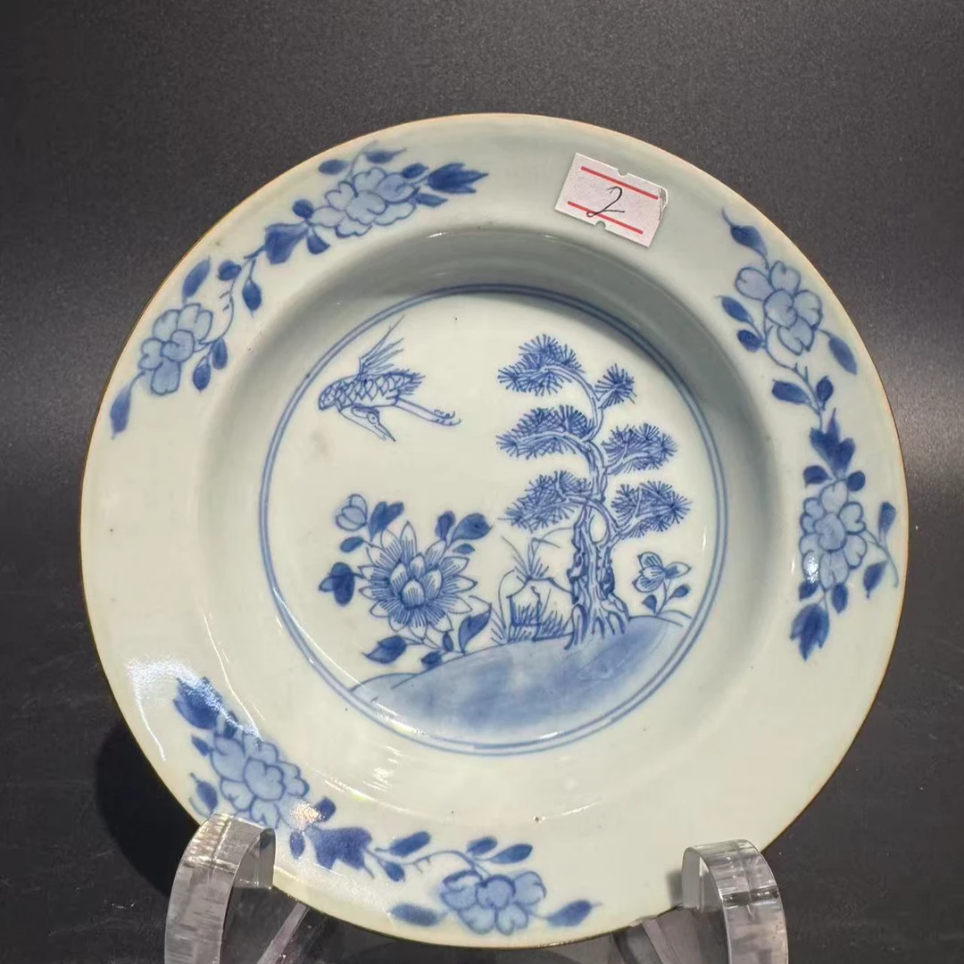 C-A0831145-1 清康熙青花松鹤延绵盘 直径16