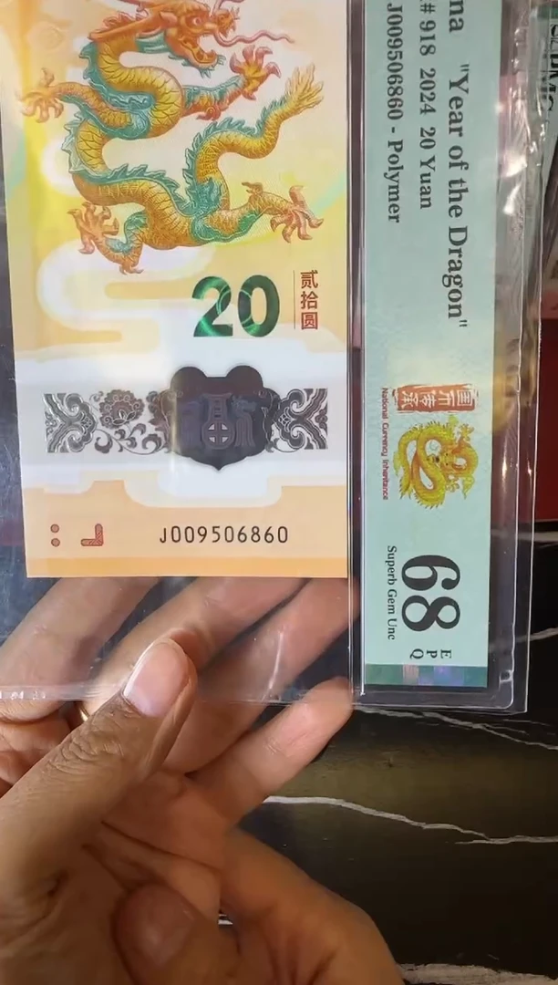 塑料2024 龙钞 单张   009506860