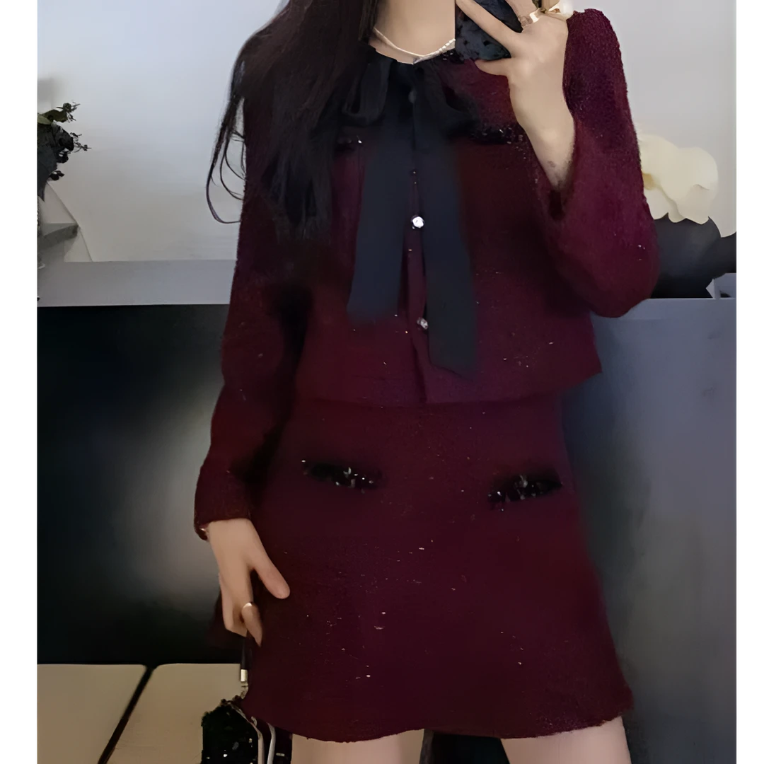 【锦衣服饰】BDYL 6873圆领飘带套裙