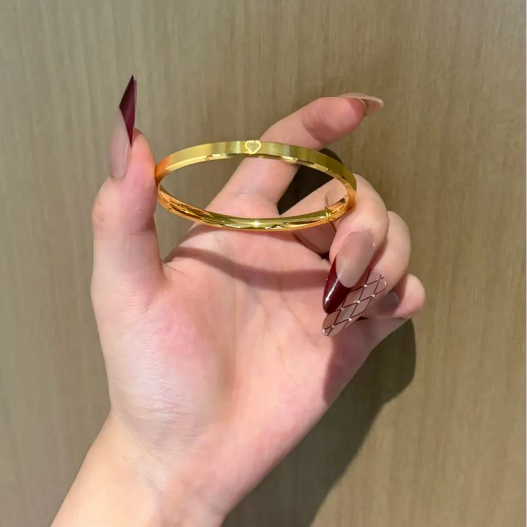 【小鹏黄金】足金999 爱心年轮5D工艺手镯