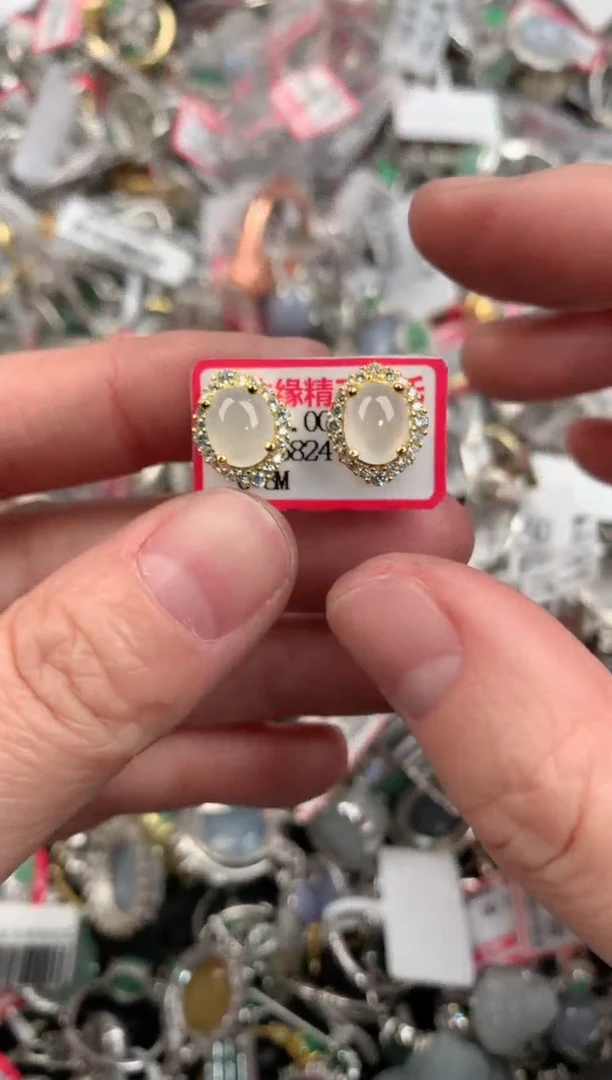 银S925镶嵌戒指翡翠10             2