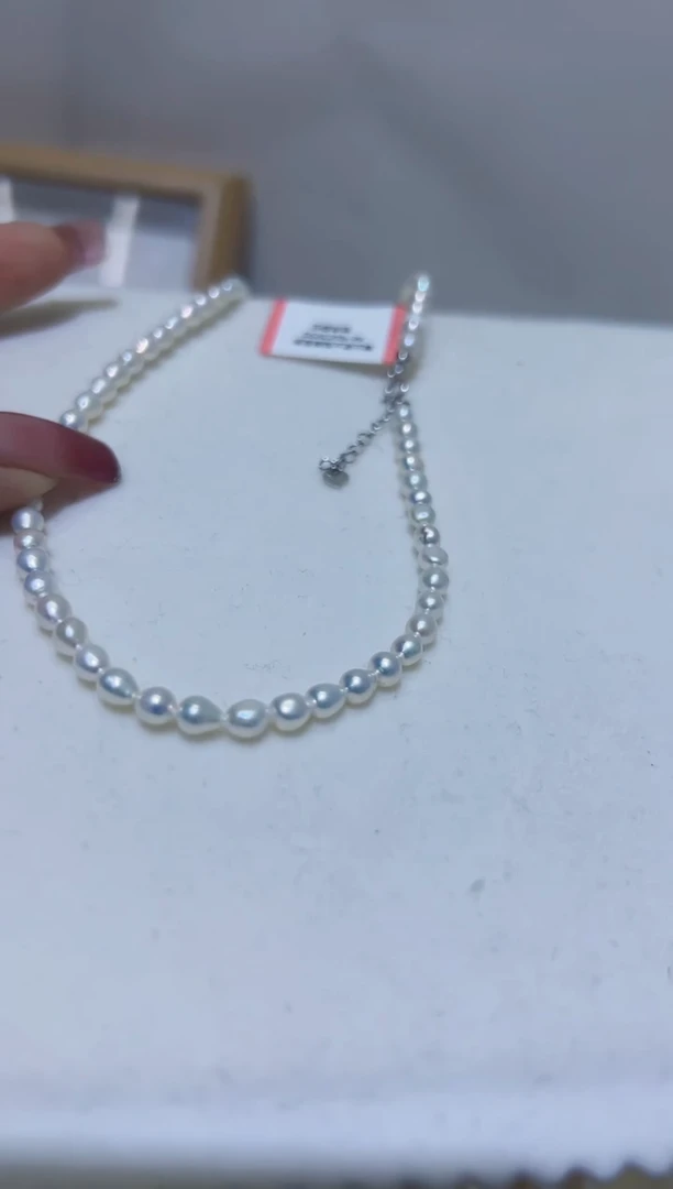 【闪购商品】淡水珍珠项链银S925镶嵌25淡水珍珠66.66