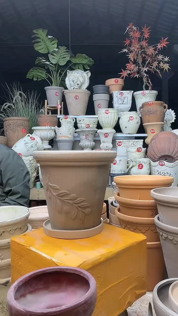 【闪购商品】缸3套20*18/灰/陶橄榄陶土托
