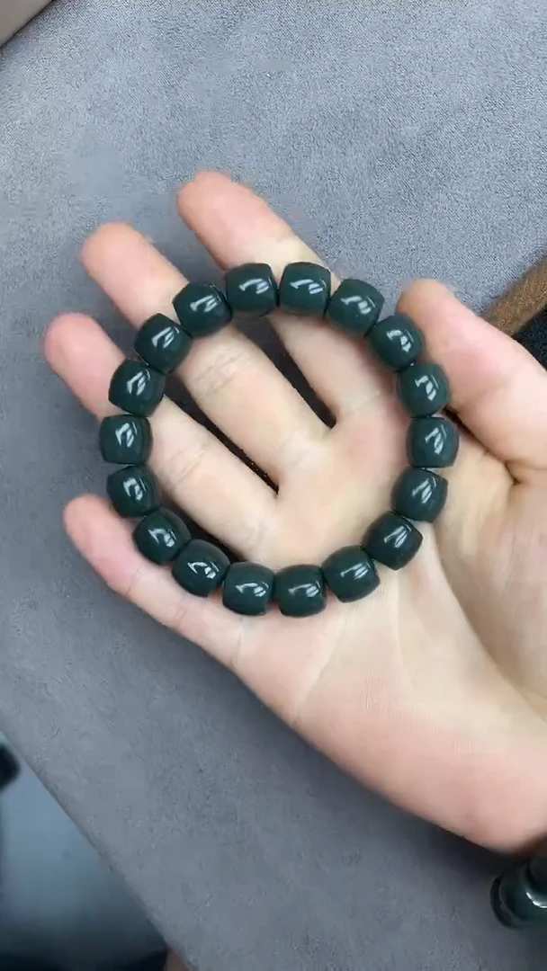 手串未镶嵌和田玉纯天然新疆且末蓝12直切