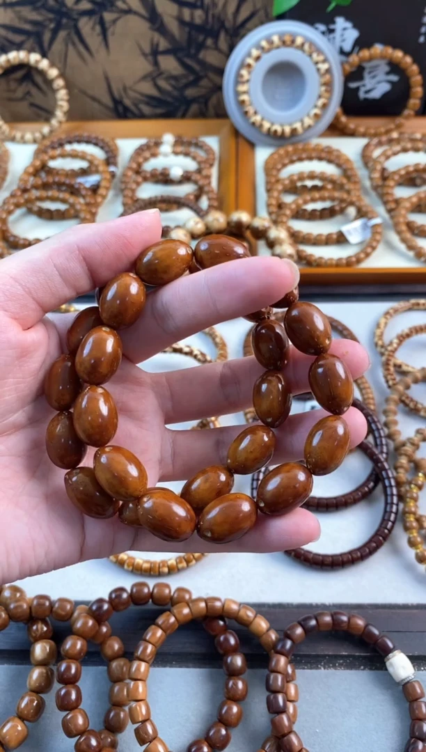 紫金鼠手串卡12棕红皮枣珠S级品相
