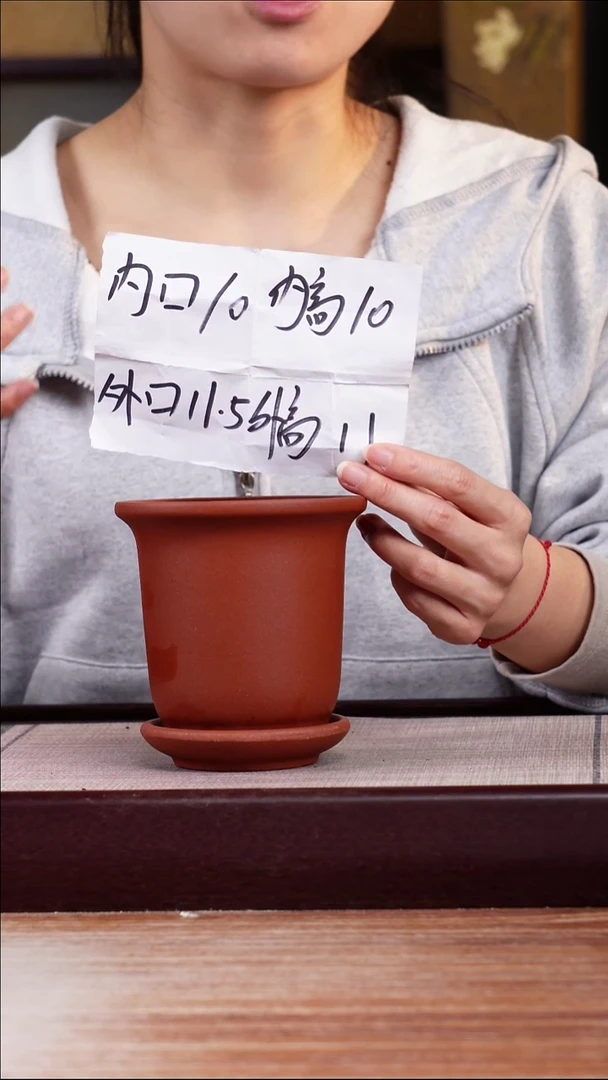 紫砂花盆新款清水泥素面迷你小金钟一只带托