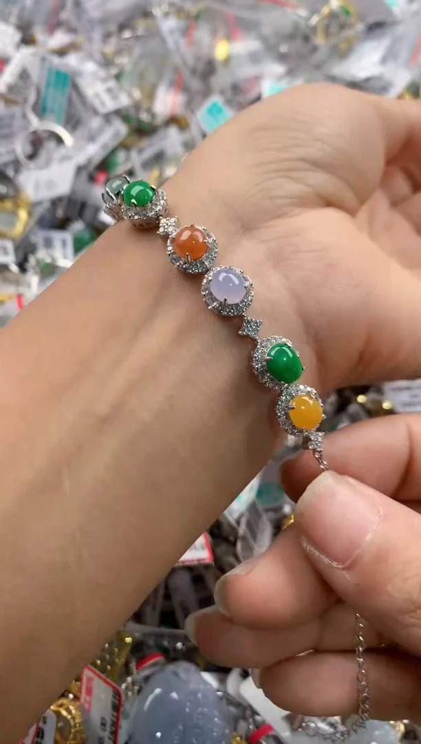 银S925镶嵌戒指翡翠444---1