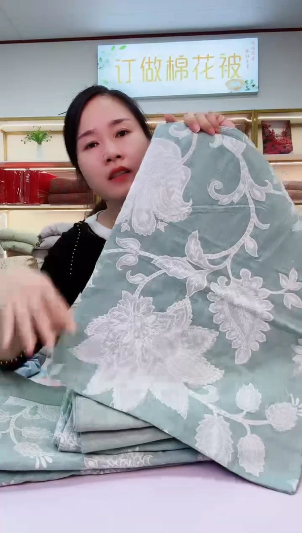 棉高品质色织三层纱提花四件套