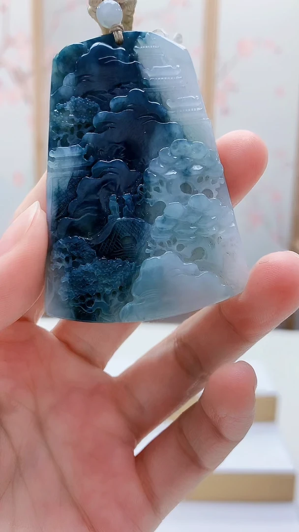 未镶嵌定制翡翠1502lr-毛货挂件45