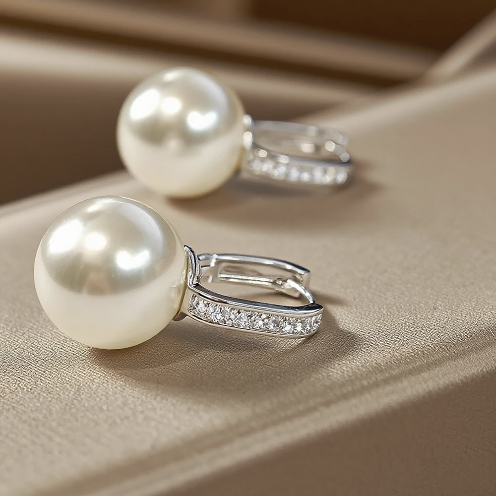 合金仿珍珠耳饰 【珠珠耳环】百搭耳饰圆珠子耳环潮流E13574A0045