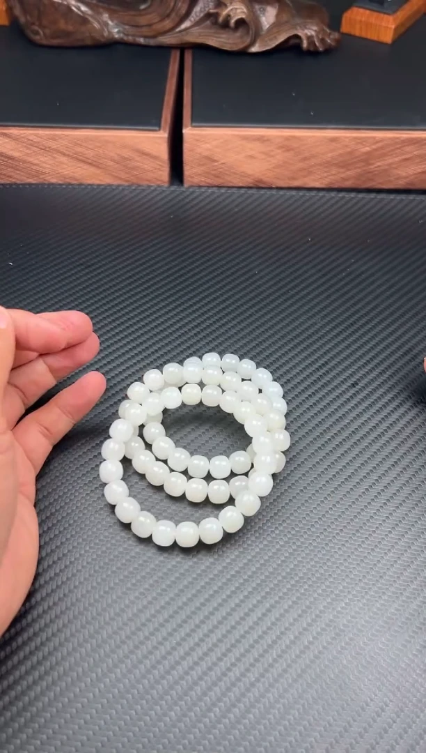 手串未镶嵌和田玉黑山微色差卡10老型珠M多样性发货拍一发一