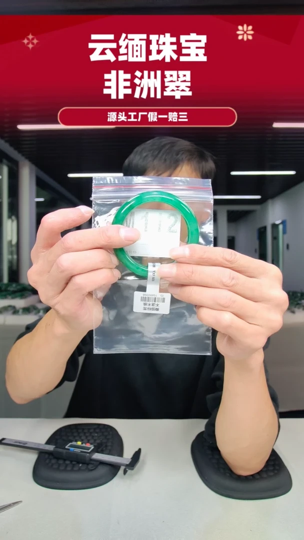 未镶嵌手镯石英质玉（非洲翠）54圈口m112