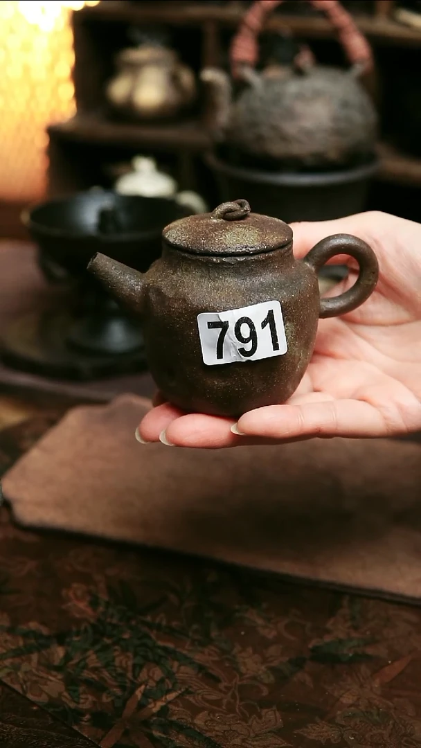 紫砂粉引全手工茶壶115毫升