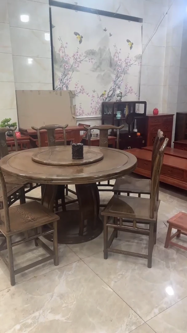 鸡翅木类成套家具鸡翅木138餐桌9件套