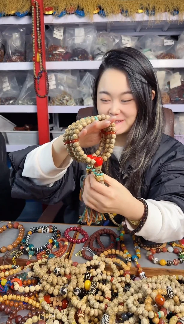 手串星月菩提老陈籽帝王绿手持