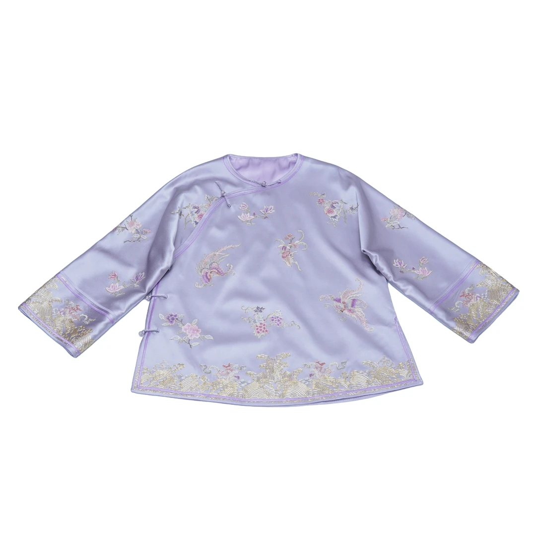 【阅聆 · 出水芙蓉】真丝手工苏绣重工国风太太服