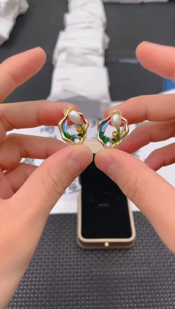 未镶嵌淡水珍珠耳饰ed1170