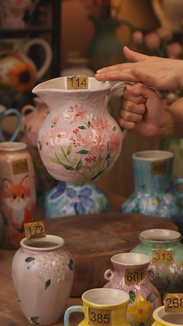 陶瓷114景德镇设计师手作花器摆件侘寂风