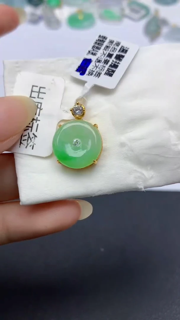 颈饰银S925镶嵌翡翠天然缅甸a货翡翠百元以上9元证书费自理1