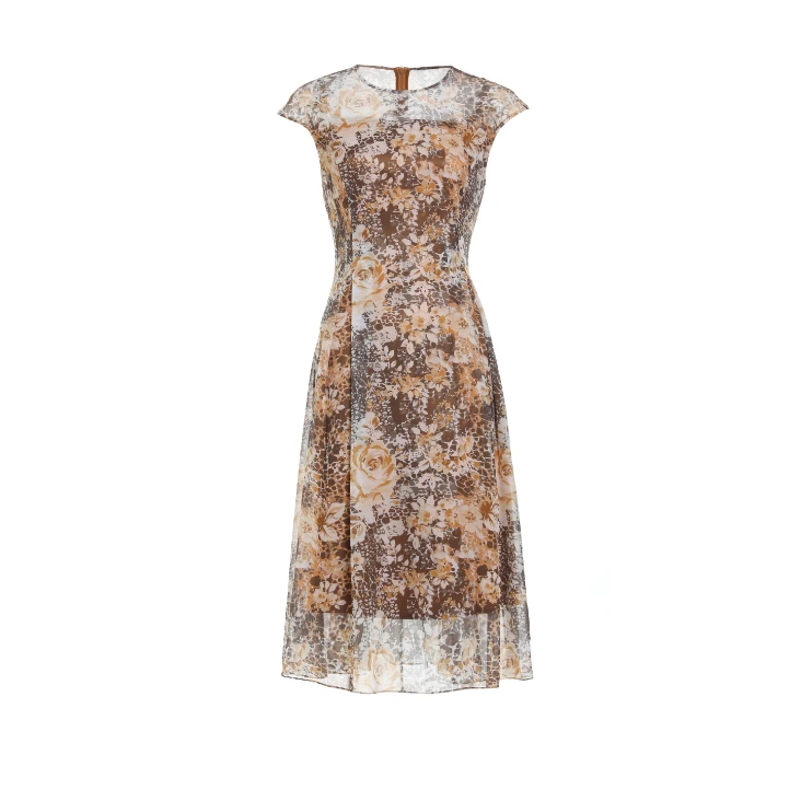 L·W/画而诗蕾丝碎花气质时尚夏季复古印花优雅女装连衣裙LBD65001