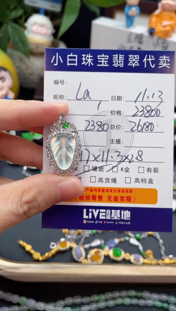 吊坠(不含链)18K金镶嵌翡翠L****h吊坠