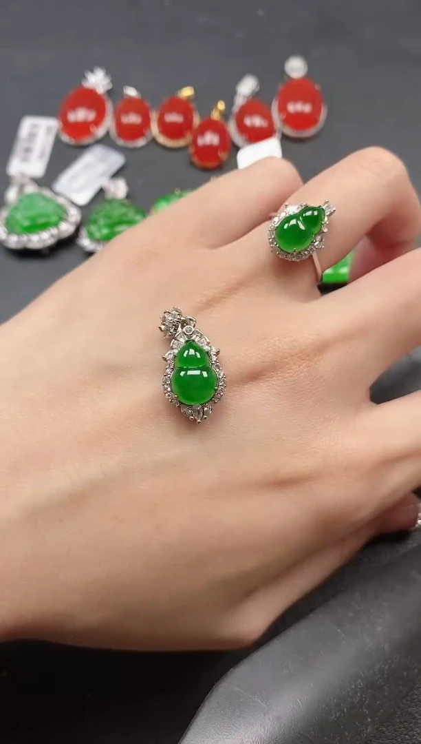 银S925镶嵌戒指翡翠51511