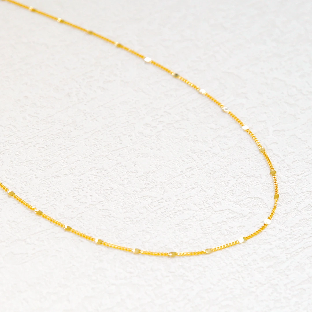 链子925银 【闪闪】镀K金金色项链高级气质百搭女款小众轻奢XLG1005