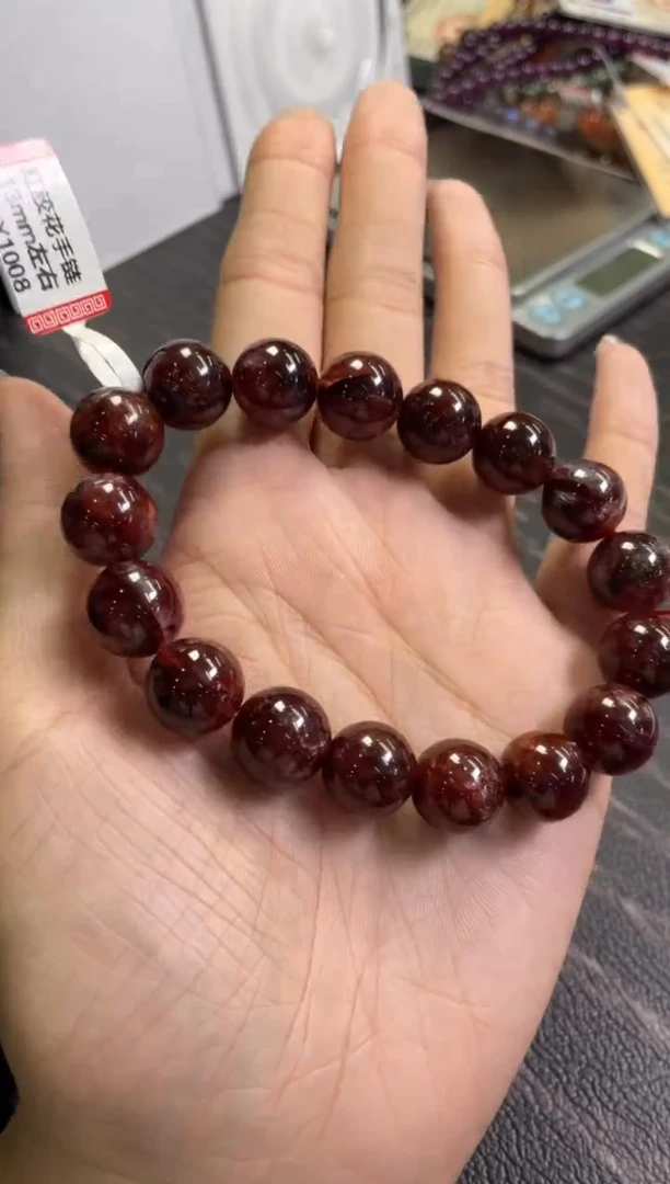 水晶手链未镶嵌13±/x-274【红胶花