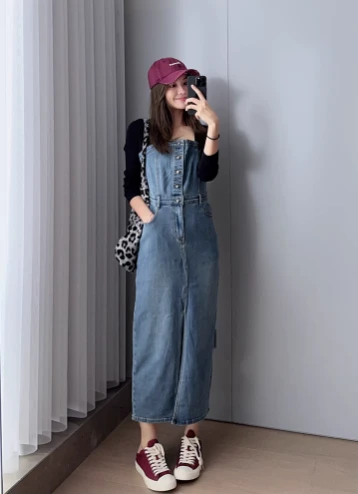 美洋MEIYANG【福袋】披肩牛仔裙 赛络纺|牛仔包身收腰连衣裙 S码