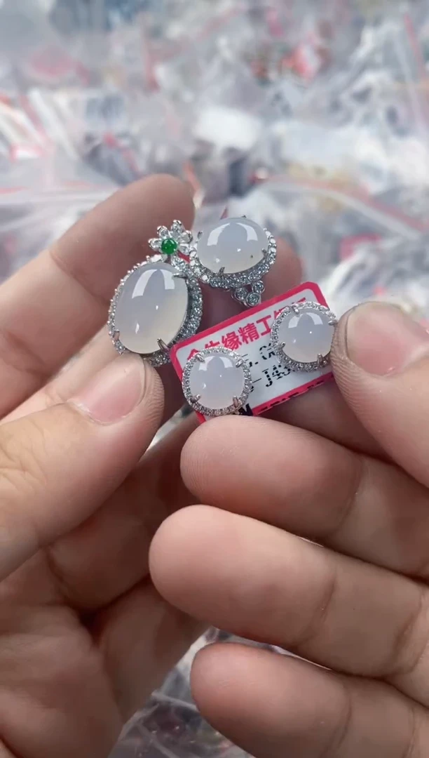 银S925镶嵌戒指翡翠777   10