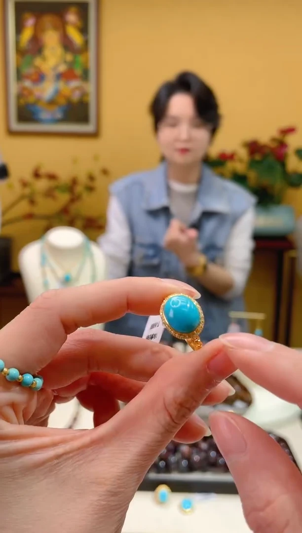 【闪购商品】绿松石颈饰18K金镶嵌7@@JH50111042