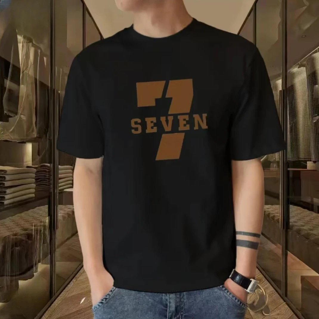 爆款男款男士t恤潮流宽松圆领衣服30-40岁男士短袖