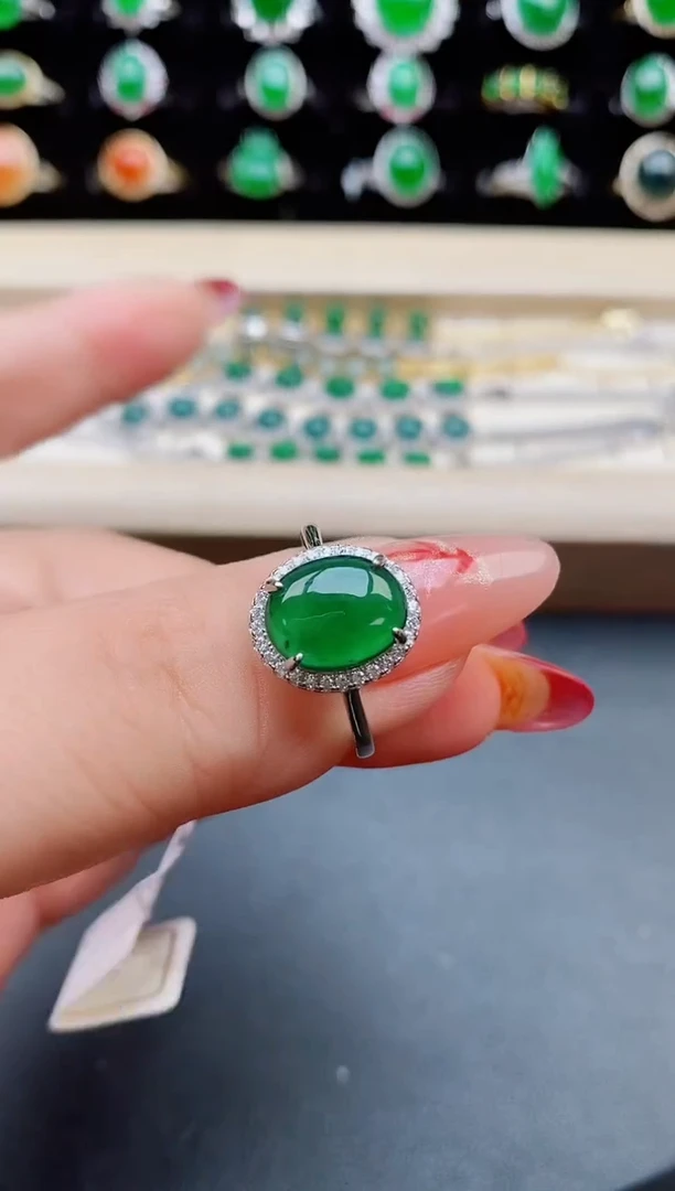 【闪购商品】翡翠戒指银S925镶嵌12321