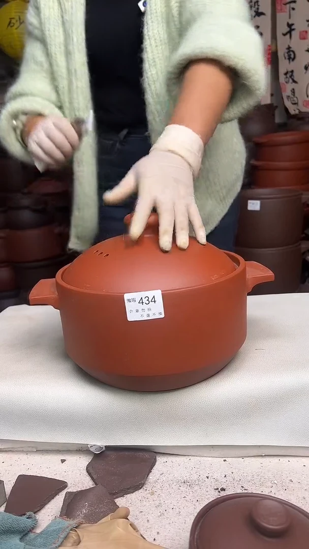 宜兴紫砂微瑕3.5升锅朱泥434