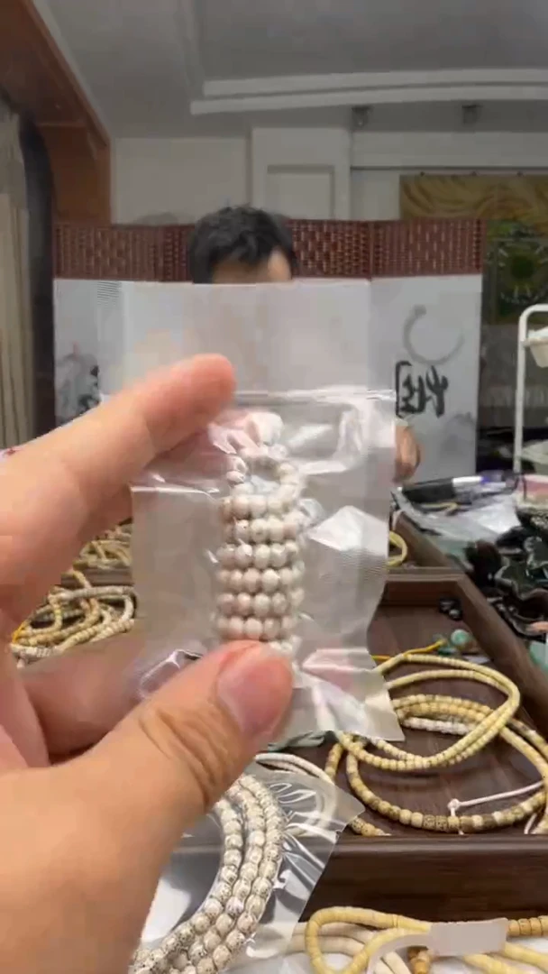 手串星月菩提大肠数星星蒜瓣骨瓷白编号049