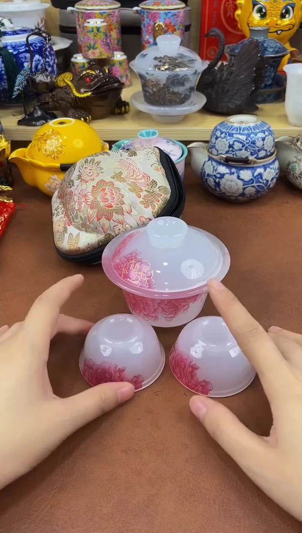 陶瓷茶具摆件旅行套组